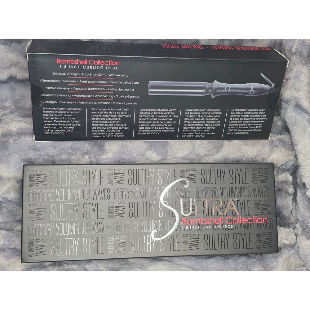 NEW Sultra Bombshell 1.5‎ Inch Curling Iron Advanced Care Tourmaline Ceramic